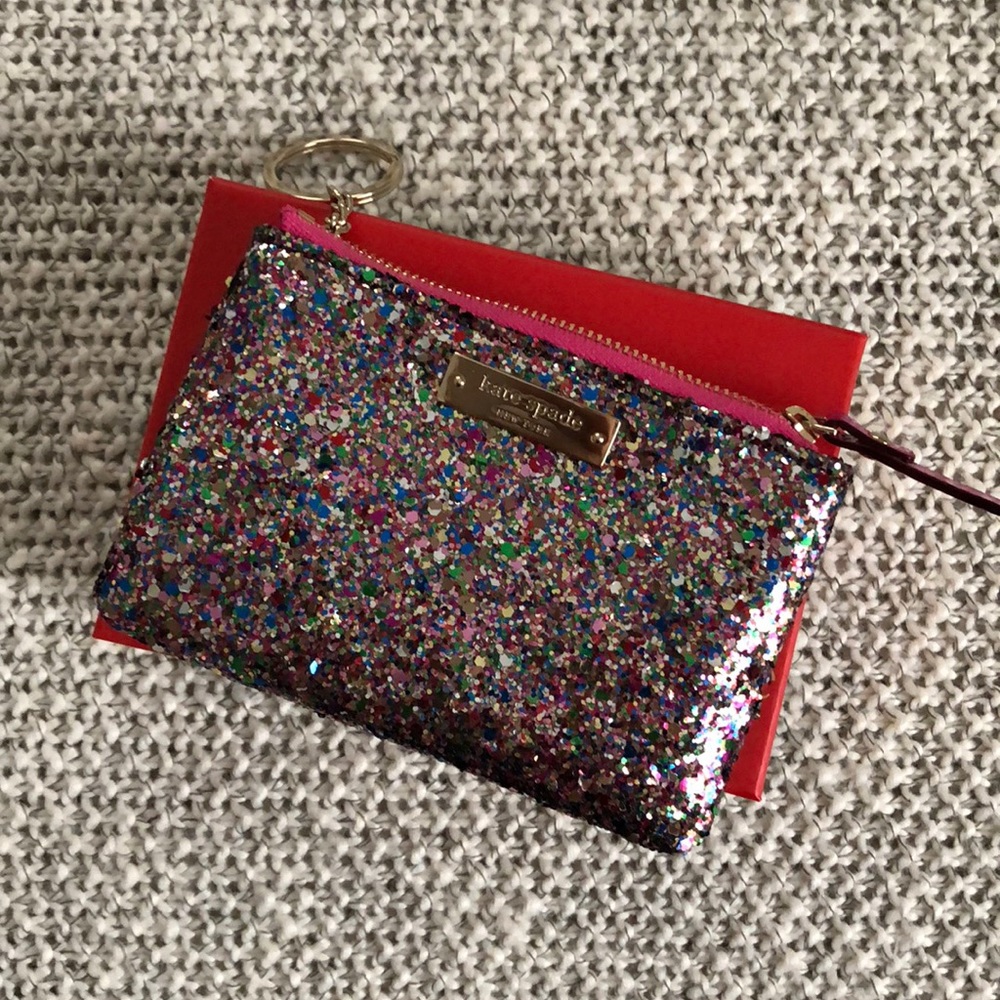 Kate Spade glitter coin purse!